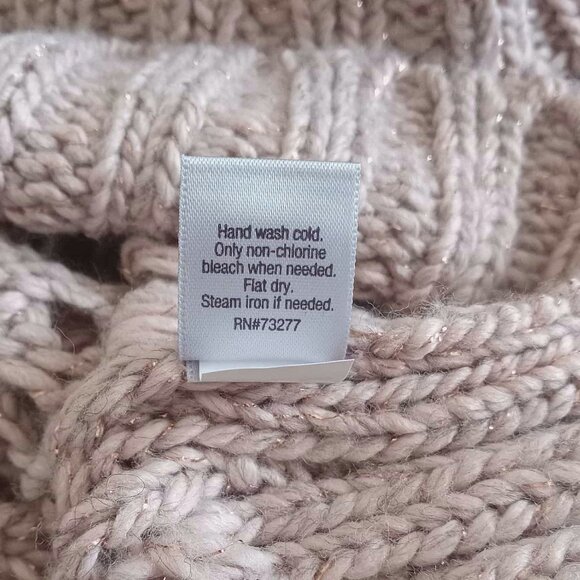 Jennifer Lopez Cap Sleeve Open Weave Shimmer Cowl Neck Sweater - Picture 7 of 8